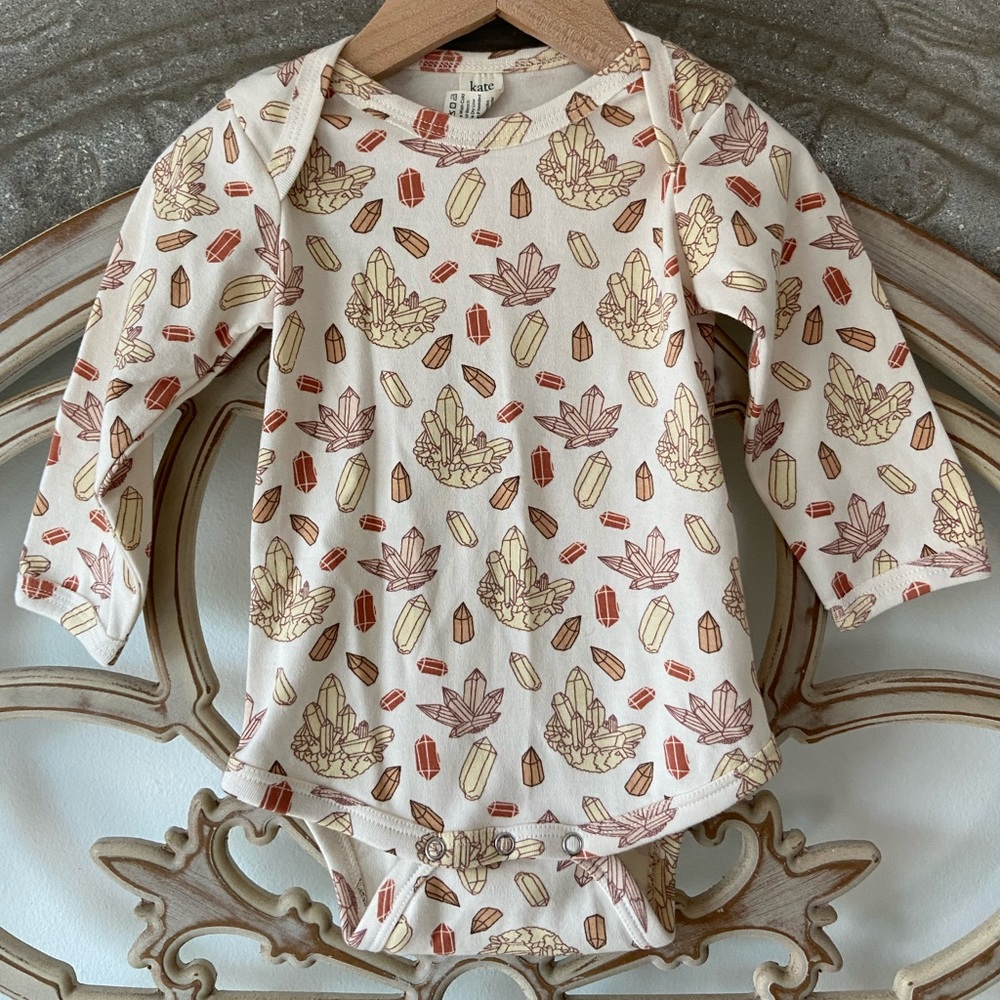 Kate Quinn Neutral Crystals Long Sleeve Bodysuit